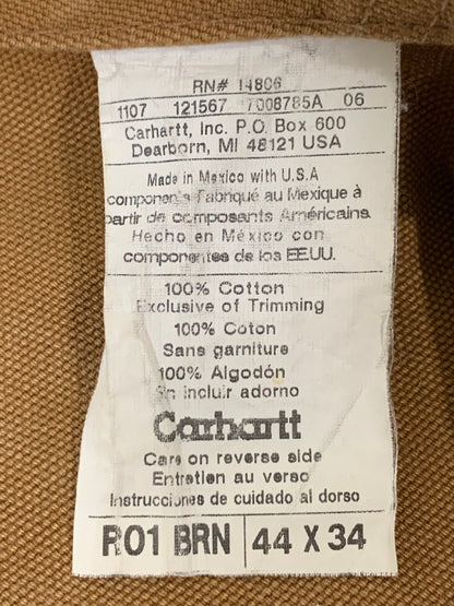 【中古品】【メンズ】 Carhartt カーハート ダブルニー オーバーオール R01 BRN オールインワン ツナギ サロペット 157-251216-em-45-min サイズ：44×34 カラー：ブラウン 万代Net店