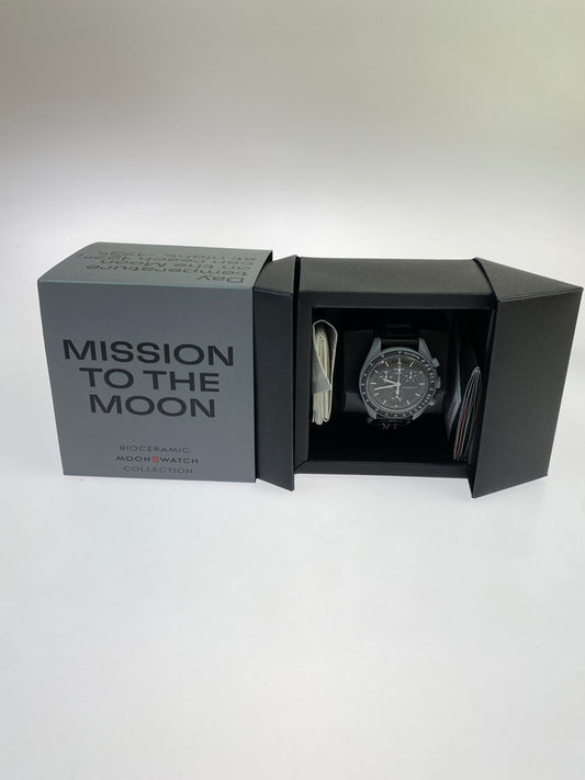 【中古品】【メンズ】 OMEGA オメガ × SWATCH スウォッチ MISSION TO THE MOON 腕時計 時計 197-261021-jt-26-min カラー：ブラック/グレー 万代Net店