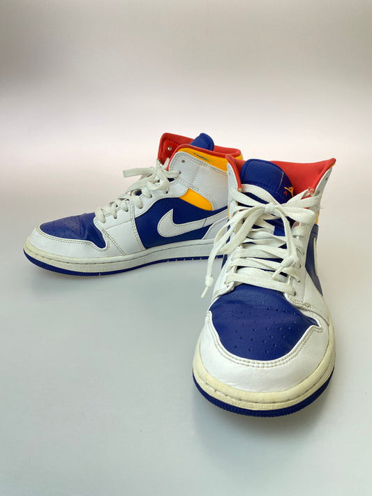 【中古品】【メンズ】 NIKE ナイキ AIR JORDAN 1 MID WHITE NAVY YELLOW 554724-131 エアジョーダン1 ミッド メンズ スニーカー 靴 シューズ 160-251216-em-29-min サイズ：26.0cm カラー：ホワイト/ネイビー/イエロー 万代Net店