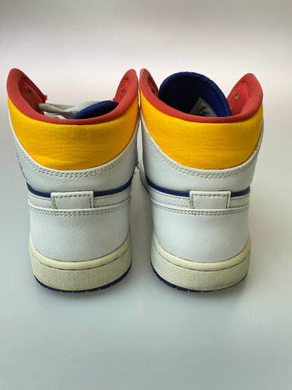 【中古品】【メンズ】 NIKE ナイキ AIR JORDAN 1 MID WHITE NAVY YELLOW 554724-131 エアジョーダン1 ミッド メンズ スニーカー 靴 シューズ 160-251216-em-29-min サイズ：26.0cm カラー：ホワイト/ネイビー/イエロー 万代Net店