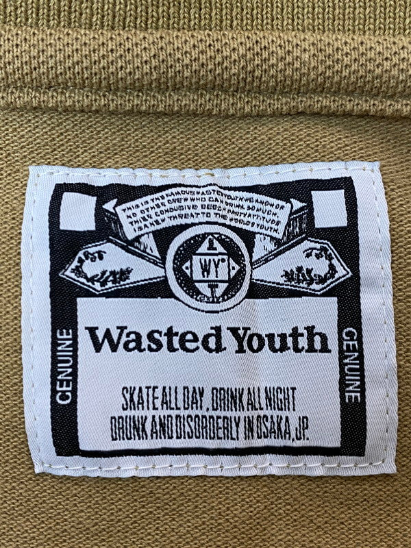 【中古品】【メンズ】 WASTED YOUTH ウェイステッドユース LOGO S S POLO SHIRT ロゴ 半袖 ポロシャツ メンズ トップス 142-251216-em-24-min サイズ：L カラー：ライトモスグリーン 万代Net店