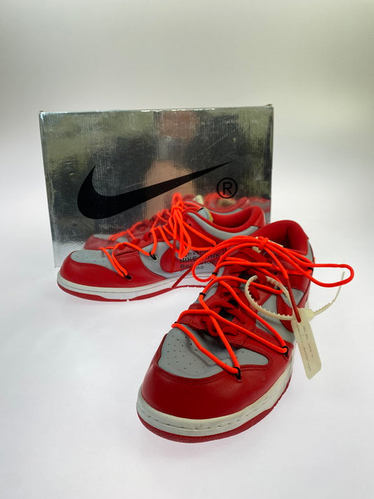 【中古品】【メンズ】 NIKE ナイキ × OFF-WHITE オフホワイト DUNK LOW UNIVERSITY RED WOLF GREY CT0856 600 ダンク ロー スニーカー メンズ シューズ 靴 160-251218-em-02-min サイズ：28.5cm カラー：UNIVERSITY RED / WOLF GREY 万代Net店