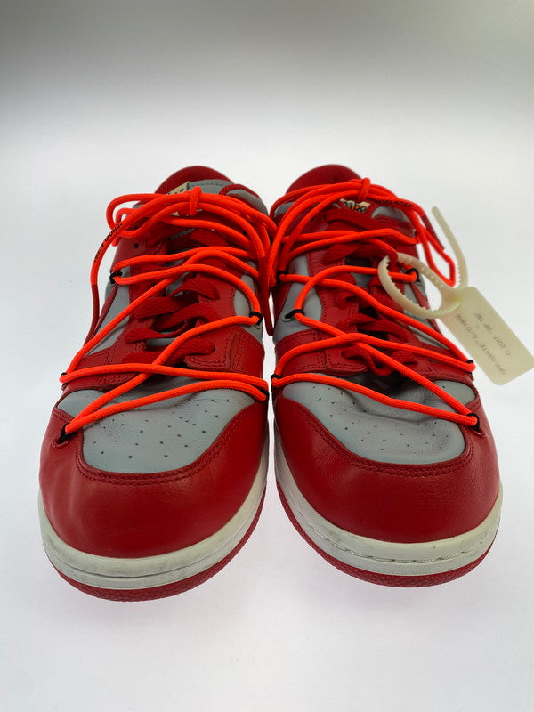 【中古品】【メンズ】 NIKE ナイキ × OFF-WHITE オフホワイト DUNK LOW UNIVERSITY RED WOLF GREY CT0856 600 ダンク ロー スニーカー メンズ シューズ 靴 160-251218-em-02-min サイズ：28.5cm カラー：UNIVERSITY RED / WOLF GREY 万代Net店