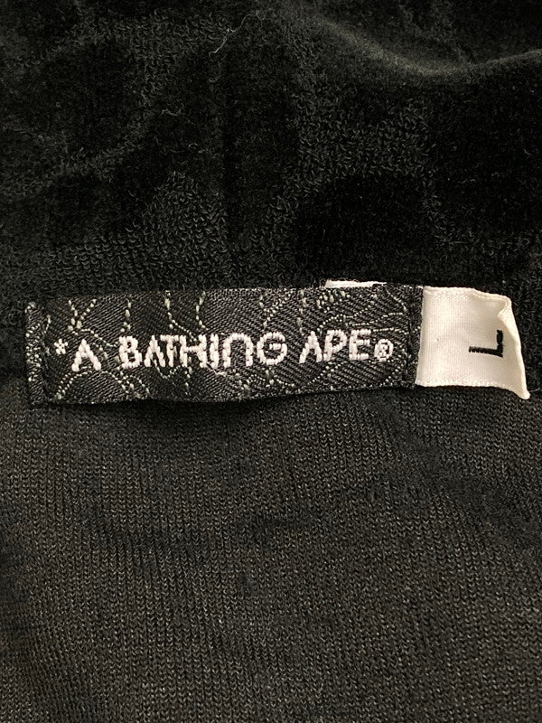 【中古品】【メンズ】 A BATHING APE アベイシングエイプ 2000年代 FULL ZIP JACQUARD HOODIE フルジップ ジャガード フーディ トップス 142-251216-jt-03-min サイズ：L カラー：ブラック 万代Net店