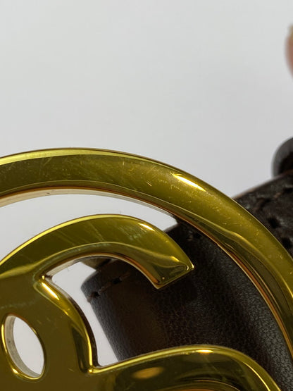 【中古品】【メンズ/レディース】 STUSSY ステューシー SS-LINK BUCKLE BELT SSリンク バックル ベルト レザーベルト 205-251223-em-09-min カラー：ブラウン 万代Net店