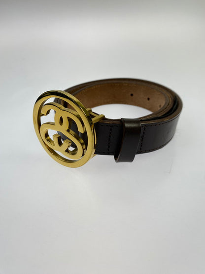 【中古品】【メンズ/レディース】 STUSSY ステューシー SS-LINK BUCKLE BELT SSリンク バックル ベルト レザーベルト 205-251223-em-09-min カラー：ブラウン 万代Net店