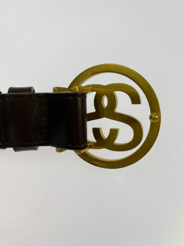 【中古品】【メンズ/レディース】 STUSSY ステューシー SS-LINK BUCKLE BELT SSリンク バックル ベルト レザーベルト 205-251223-em-09-min カラー：ブラウン 万代Net店