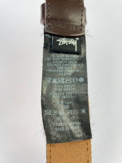 【中古品】【メンズ/レディース】 STUSSY ステューシー SS-LINK BUCKLE BELT SSリンク バックル ベルト レザーベルト 205-251223-em-09-min カラー：ブラウン 万代Net店