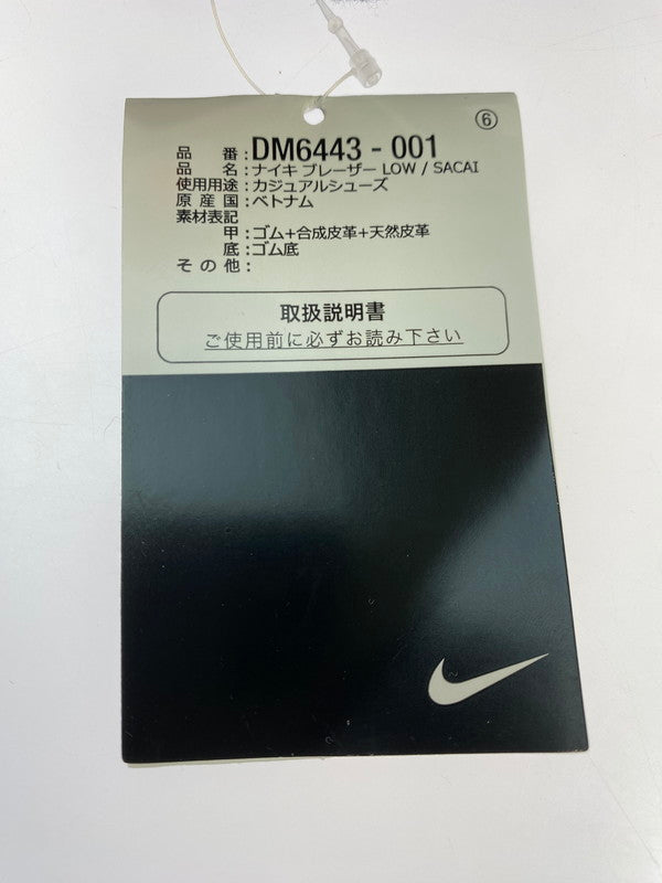 【中古美品】【メンズ】 NIKE ナイキ × SACAI サカイ BLAZER LOW DM6443-001 ブレーザー ロー メンズ スニーカー 靴 シューズ 160-251218-em-26-min サイズ：26.0cm カラー：BLACK PATENT LEATHER 万代Net店