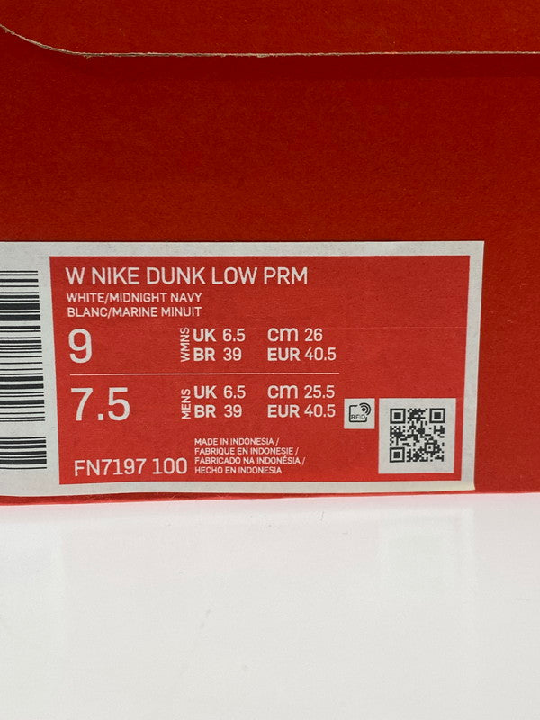 【中古品】【メンズ】 NIKE ナイキ WOMEN'S DUNK LOW PRM ウィメンズ ダンク ロー PRM FN7197-100 メンズ スニーカー 靴 シューズ 160-251218-em-24-min サイズ：26.0cm カラー：MIDNIGHT NAVY AND WHITE 万代Net店