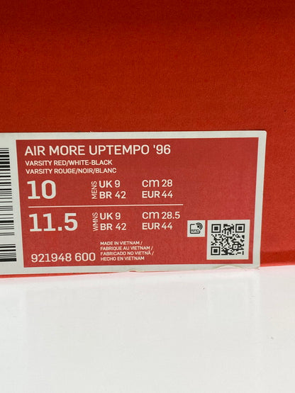 【中古美品】【メンズ】 NIKE ナイキ AIR MORE UPTEMPO ’96 921948-600 エア モア アップテンポ ’96 メンズ スニーカー 靴 シューズ 160-251218-em-25-min サイズ：28.0cm カラー： VARSITY RED WHITE BLACK 万代Net店