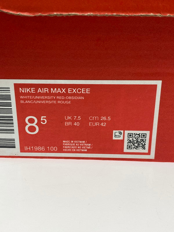 【中古美品】【メンズ】 NIKE ナイキ AIR MAX EXCEE IH1986 100 エア マックス エクシー メンズ スニーカー 靴 シューズ 160-251218-em-20-min サイズ：26.5cm カラー：WHITE/UNIVERSITY RED-OBSIDIAN 万代Net店