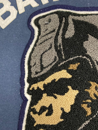 【現状渡し品】【メンズ】 A BATHING APE アベイシングエイプ GENERAL MADE COTTON STADIUM JACKET コットン スタジアム ジャケット スタジャン アウター 142-251219-yn-02-min サイズ：M カラー：ネイビー 万代Net店