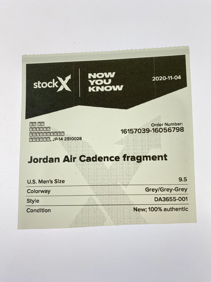 【中古品】【メンズ】 NIKE ナイキ × FRAGMENT DESIGN フラグメント AIR CADENCE DA3655 001 エア ケイデンス メンズ スニーカー 靴 シューズ 160-251218-em-27-min サイズ：27.5cm カラー： PARTICLE GREY 万代Net店