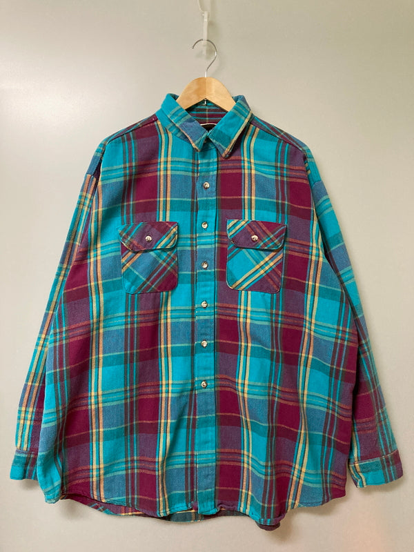 【現状渡し品】【メンズ】 FIVE BROTHER ファイブブラザー 90S FLANNEL SHIRT フランネルシャツ トップス 146-251222-zi-14-min サイズ：3XL カラー：ブルー/レッド系/イエロー/チェック柄 万代Net店