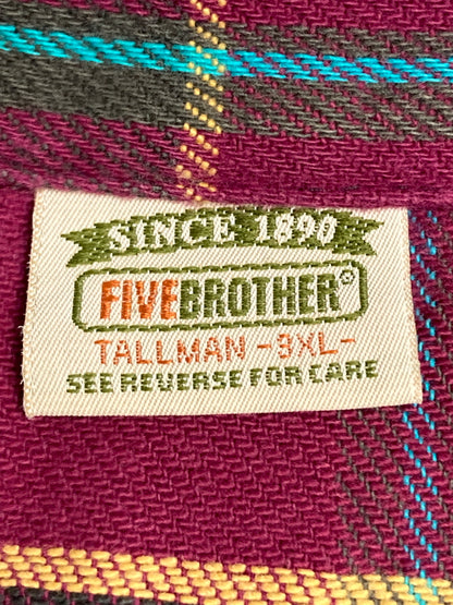 【現状渡し品】【メンズ】 FIVE BROTHER ファイブブラザー 90S FLANNEL SHIRT フランネルシャツ トップス 146-251222-zi-14-min サイズ：3XL カラー：ブルー/レッド系/イエロー/チェック柄 万代Net店