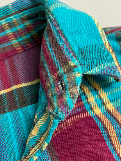 【現状渡し品】【メンズ】 FIVE BROTHER ファイブブラザー 90S FLANNEL SHIRT フランネルシャツ トップス 146-251222-zi-14-min サイズ：3XL カラー：ブルー/レッド系/イエロー/チェック柄 万代Net店