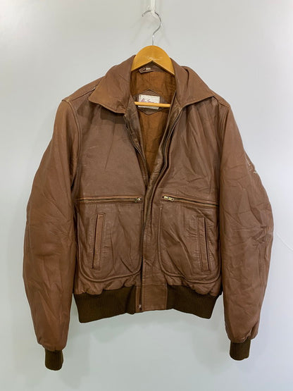 【ジャンク品】【メンズ】 ADAM SPENCER アダム・スペンサー LEATHER JACKET レザージャケット アウター 146-251220-zi-19-min サイズ：40 カラー：ブラウン 万代Net店