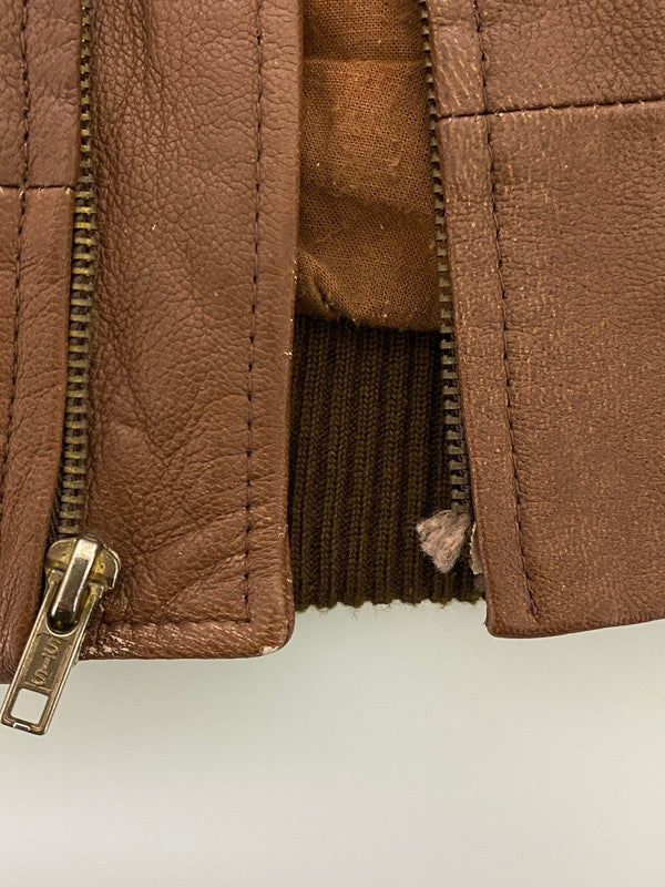 【ジャンク品】【メンズ】 ADAM SPENCER アダム・スペンサー LEATHER JACKET レザージャケット アウター 146-251220-zi-19-min サイズ：40 カラー：ブラウン 万代Net店