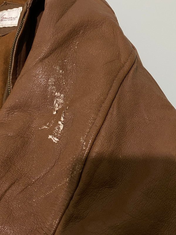 【ジャンク品】【メンズ】 ADAM SPENCER アダム・スペンサー LEATHER JACKET レザージャケット アウター 146-251220-zi-19-min サイズ：40 カラー：ブラウン 万代Net店