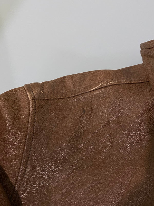 【ジャンク品】【メンズ】 ADAM SPENCER アダム・スペンサー LEATHER JACKET レザージャケット アウター 146-251220-zi-19-min サイズ：40 カラー：ブラウン 万代Net店