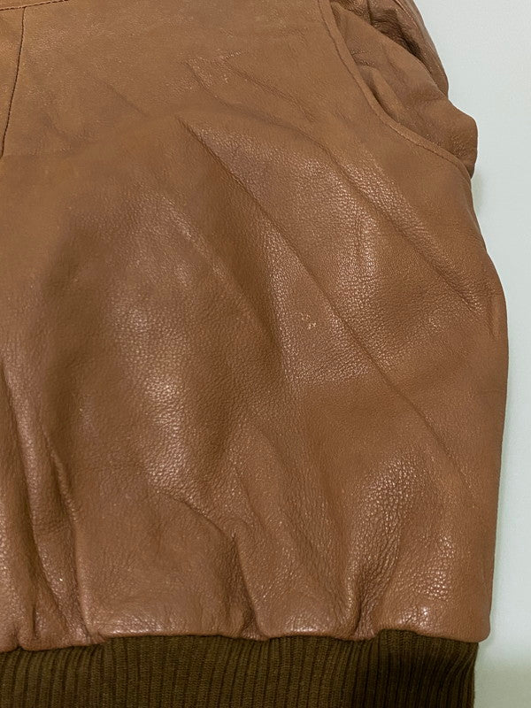 【ジャンク品】【メンズ】 ADAM SPENCER アダム・スペンサー LEATHER JACKET レザージャケット アウター 146-251220-zi-19-min サイズ：40 カラー：ブラウン 万代Net店