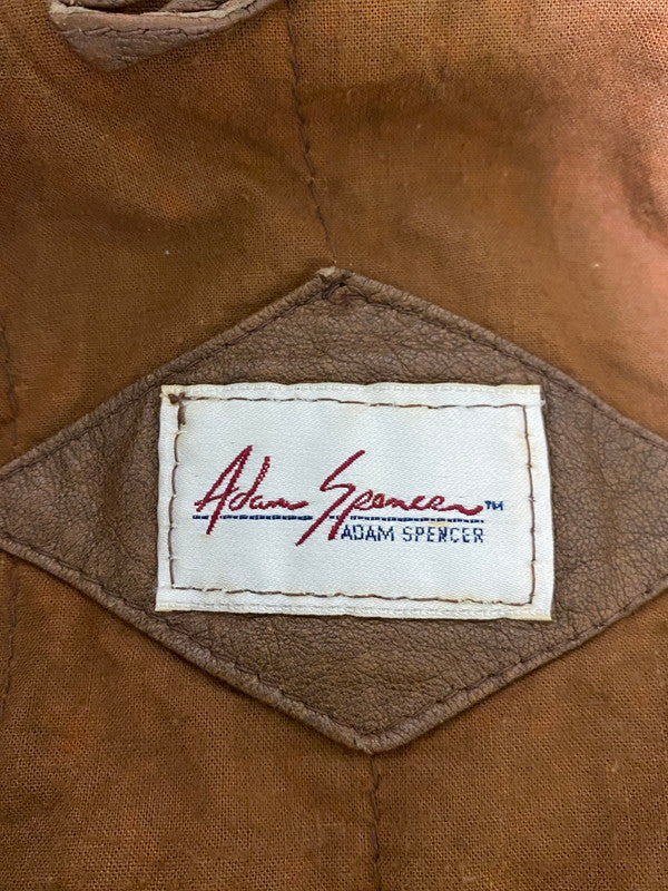 【ジャンク品】【メンズ】 ADAM SPENCER アダム・スペンサー LEATHER JACKET レザージャケット アウター 146-251220-zi-19-min サイズ：40 カラー：ブラウン 万代Net店