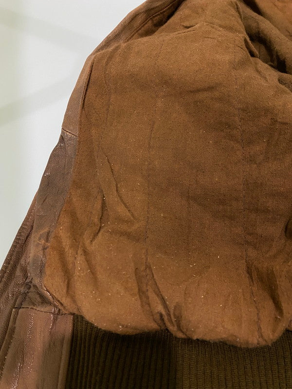 【ジャンク品】【メンズ】 ADAM SPENCER アダム・スペンサー LEATHER JACKET レザージャケット アウター 146-251220-zi-19-min サイズ：40 カラー：ブラウン 万代Net店