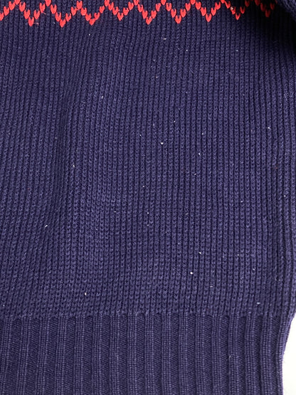 【中古品】【メンズ】 J.C.PENNY ジェイ・シー ペニー 70-80S KNIT 70年代 80年代 ニット メンズ セーター ノルディック柄 146-251223-em-48-min サイズ：L カラー：ネイビー 万代Net店