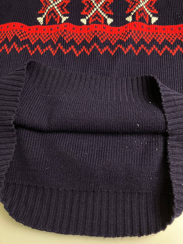 【中古品】【メンズ】 J.C.PENNY ジェイ・シー ペニー 70-80S KNIT 70年代 80年代 ニット メンズ セーター ノルディック柄 146-251223-em-48-min サイズ：L カラー：ネイビー 万代Net店