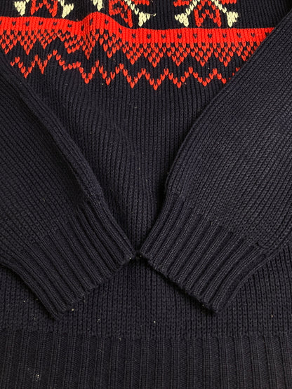 【中古品】【メンズ】 J.C.PENNY ジェイ・シー ペニー 70-80S KNIT 70年代 80年代 ニット メンズ セーター ノルディック柄 146-251223-em-48-min サイズ：L カラー：ネイビー 万代Net店
