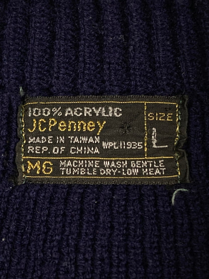 【中古品】【メンズ】 J.C.PENNY ジェイ・シー ペニー 70-80S KNIT 70年代 80年代 ニット メンズ セーター ノルディック柄 146-251223-em-48-min サイズ：L カラー：ネイビー 万代Net店