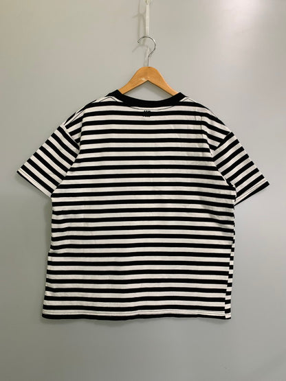 【中古品】【メンズ】 ami alexandre mattiussi アミアレクサンドレマチウシ HEART LOGO BORDER TEE ボーダー Tシャツ トップス 141-251220-zi-49-min サイズ：XL カラー：ブラック/ホワイト 万代Net店