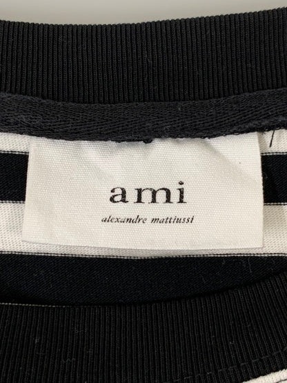 【中古品】【メンズ】 ami alexandre mattiussi アミアレクサンドレマチウシ HEART LOGO BORDER TEE ボーダー Tシャツ トップス 141-251220-zi-49-min サイズ：XL カラー：ブラック/ホワイト 万代Net店