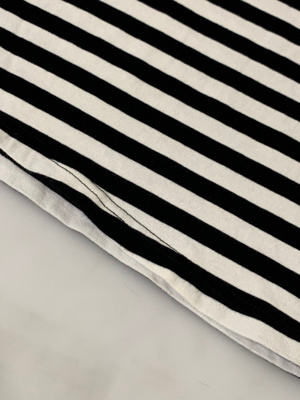 【中古品】【メンズ】 ami alexandre mattiussi アミアレクサンドレマチウシ HEART LOGO BORDER TEE ボーダー Tシャツ トップス 141-251220-zi-49-min サイズ：XL カラー：ブラック/ホワイト 万代Net店