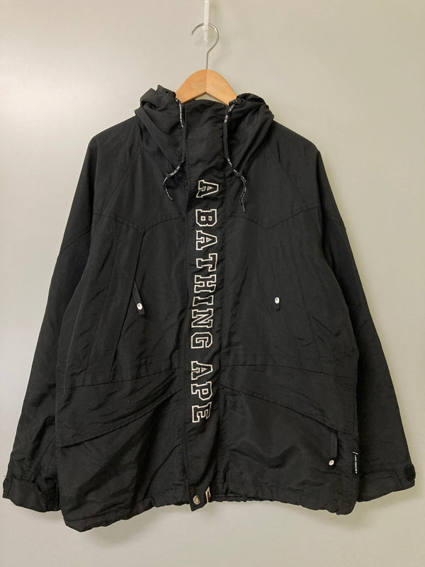 【中古品】【メンズ】 A BATHING APE アベイシングエイプ NYLON SNOWBOARD JACKET 01GDF201015X ナイロン スノーボード ジャケット メンズ アウター フーディ 142-251223-em-36-min サイズ：L カラー：ブラック 万代Net店