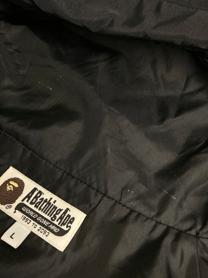 【中古品】【メンズ】 A BATHING APE アベイシングエイプ NYLON SNOWBOARD JACKET 01GDF201015X ナイロン スノーボード ジャケット メンズ アウター フーディ 142-251223-em-36-min サイズ：L カラー：ブラック 万代Net店
