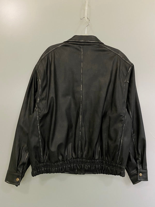 【中古品】【レディース】 Rodeo Crowns ロデオクラウンズ ヴィンテージ風レザージャケット 426HAH30-0141 アウター 169-260108-jt-08-min サイズ：L カラー：ブラック 万代Net店
