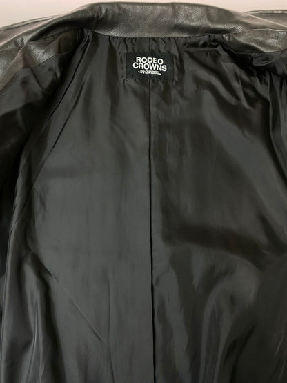 【中古品】【レディース】 Rodeo Crowns ロデオクラウンズ ヴィンテージ風レザージャケット 426HAH30-0141 アウター 169-260108-jt-08-min サイズ：L カラー：ブラック 万代Net店