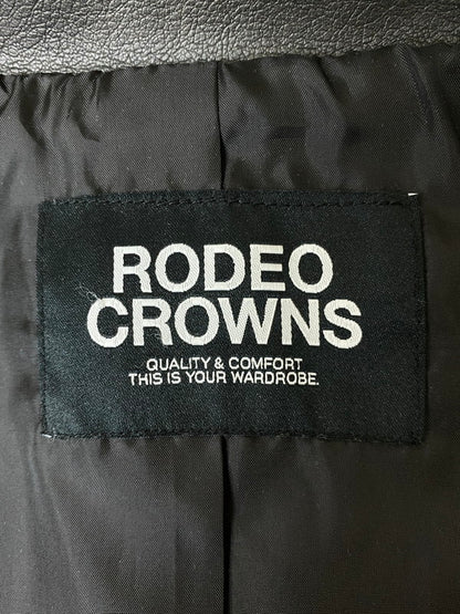 【中古品】【レディース】 Rodeo Crowns ロデオクラウンズ ヴィンテージ風レザージャケット 426HAH30-0141 アウター 169-260108-jt-08-min サイズ：L カラー：ブラック 万代Net店