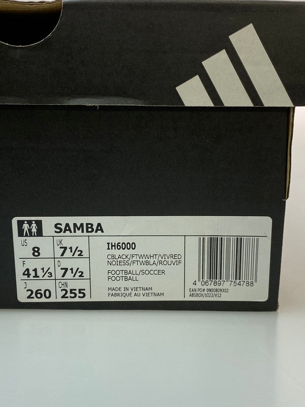 【中古美品】【メンズ】 adidas アディダス SAMBA IH6000 サンバ スニーカー 靴 161-251226-yn-07-min サイズ：26.0cm カラー：CBLACK/FTWWHT/VIVRED 万代Net店