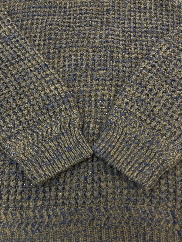【中古品】【メンズ】 DAVID TAYLOR 90's L/S ACRYLIC KNIT デヴィットテイラー 90年代 ロングスリーブ アクリル ニット トップス 146-251227-yn-22-min サイズ：M カラー：オリーブグリーン/ネイビー 万代Net店