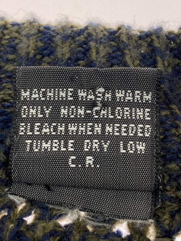 【中古品】【メンズ】 DAVID TAYLOR 90's L/S ACRYLIC KNIT デヴィットテイラー 90年代 ロングスリーブ アクリル ニット トップス 146-251227-yn-22-min サイズ：M カラー：オリーブグリーン/ネイビー 万代Net店
