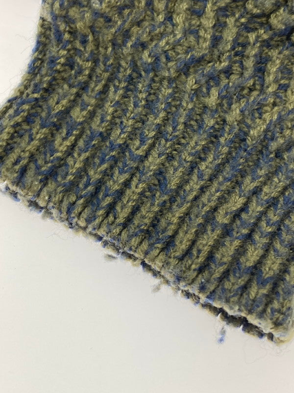 【中古品】【メンズ】 DAVID TAYLOR 90's L/S ACRYLIC KNIT デヴィットテイラー 90年代 ロングスリーブ アクリル ニット トップス 146-251227-yn-22-min サイズ：M カラー：オリーブグリーン/ネイビー 万代Net店
