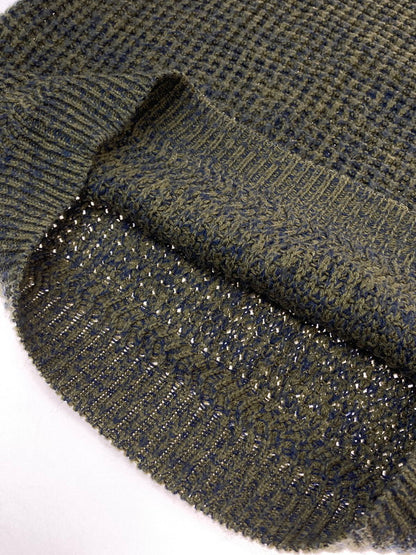 【中古品】【メンズ】 DAVID TAYLOR 90's L/S ACRYLIC KNIT デヴィットテイラー 90年代 ロングスリーブ アクリル ニット トップス 146-251227-yn-22-min サイズ：M カラー：オリーブグリーン/ネイビー 万代Net店