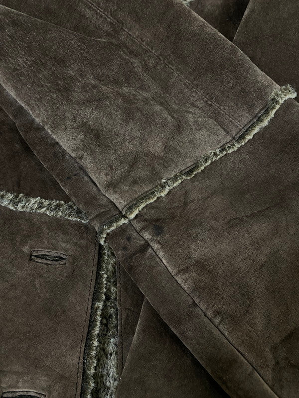 【中古品】【メンズ】 BRANDON THOMAS ブランドン トーマス MOUTON LONG COAT ムートン ロング コート アウター 146-260918-hu-36-min サイズ：L カラー：ブラウン 万代Net店