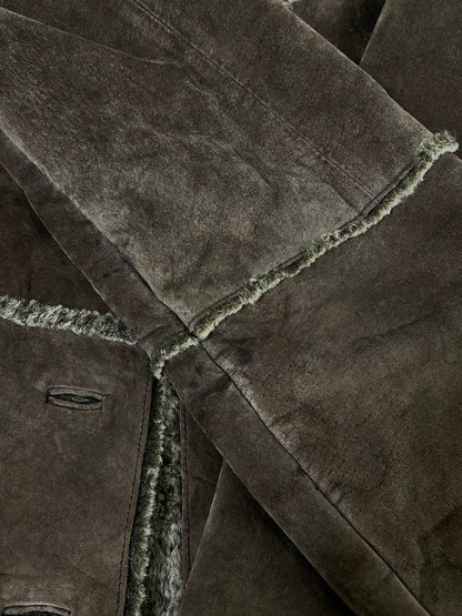 【中古品】【メンズ】 BRANDON THOMAS ブランドン トーマス MOUTON LONG COAT ムートン ロング コート アウター 146-260918-hu-36-min サイズ：L カラー：ブラウン 万代Net店