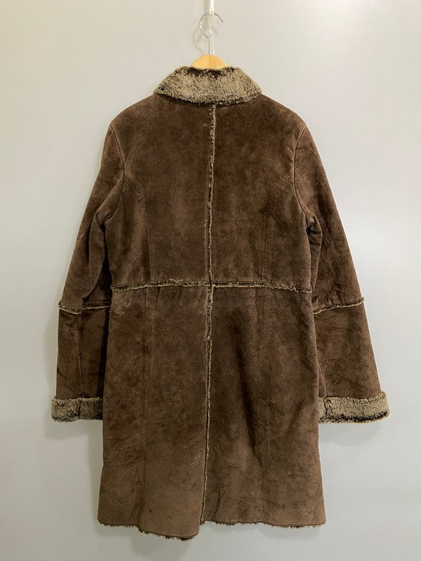 【中古品】【メンズ】 BRANDON THOMAS ブランドン トーマス MOUTON LONG COAT ムートン ロング コート アウター 146-260918-hu-36-min サイズ：L カラー：ブラウン 万代Net店