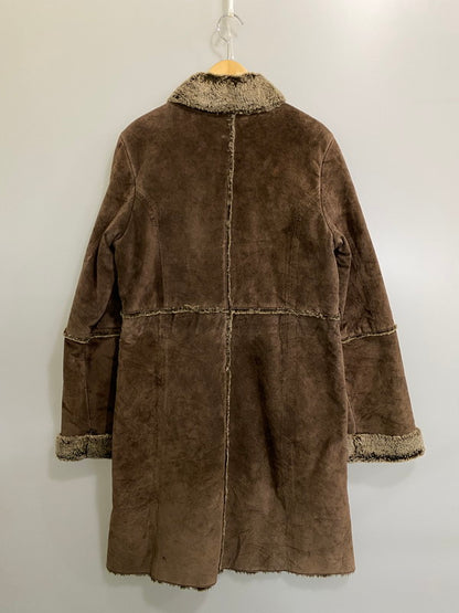 【中古品】【メンズ】 BRANDON THOMAS ブランドン トーマス MOUTON LONG COAT ムートン ロング コート アウター 146-260918-hu-36-min サイズ：L カラー：ブラウン 万代Net店