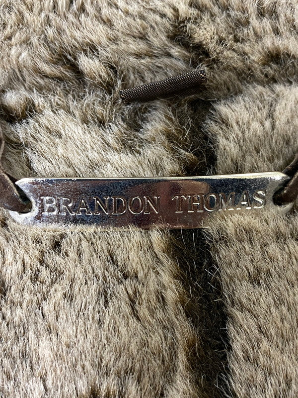 【中古品】【メンズ】 BRANDON THOMAS ブランドン トーマス MOUTON LONG COAT ムートン ロング コート アウター 146-260918-hu-36-min サイズ：L カラー：ブラウン 万代Net店
